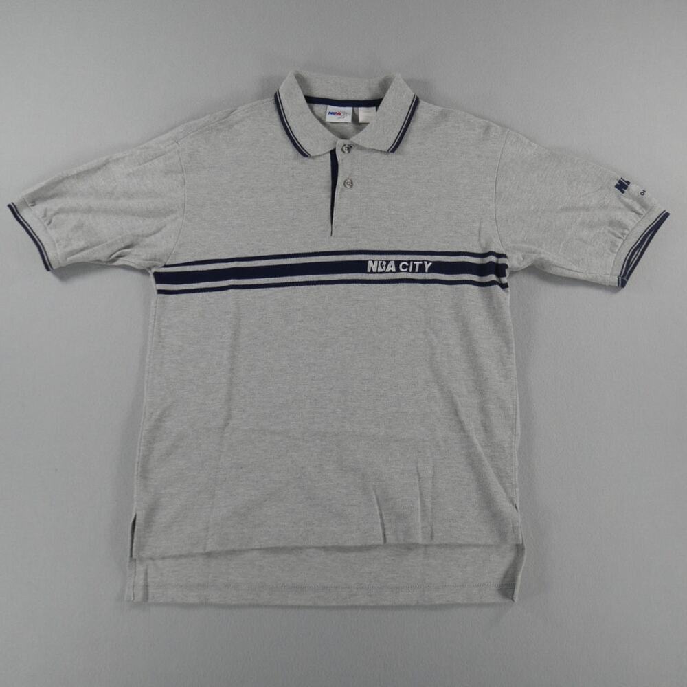 Vintage Y2K NBA City Mens Orlando Polo Shirt Small Gray Performance Classic